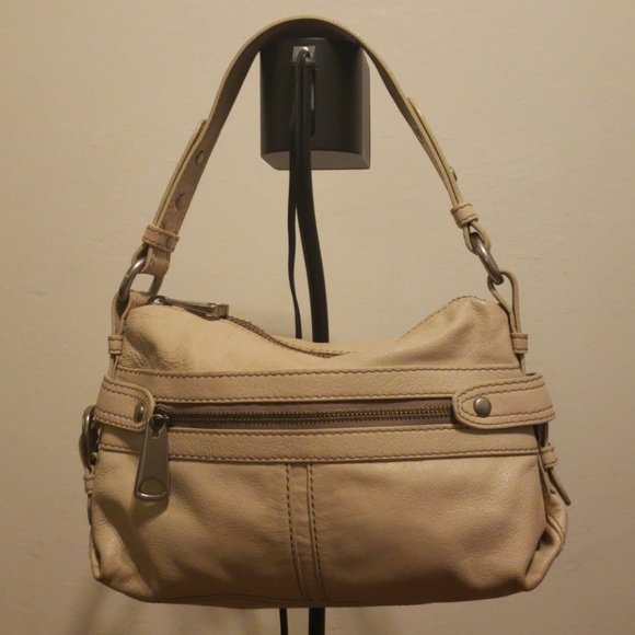 Fossil Handbags - Fossil Fifty-Four Biege Tan Leather Handbag Purse